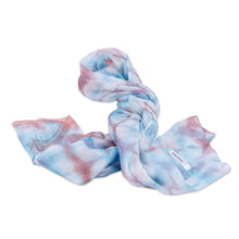 Load image into Gallery viewer, Handwoven Abstract Tie-Dyed Blue and Orange Silk Scarf - Ocean Dimension | NOVICA