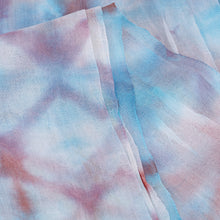 Load image into Gallery viewer, Handwoven Abstract Tie-Dyed Blue and Orange Silk Scarf - Ocean Dimension | NOVICA