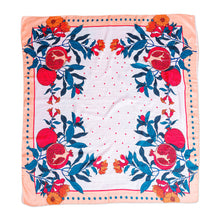 Load image into Gallery viewer, Hand-Woven 100% Silk Scarf with Pomegranate & Floral Motifs - Pomegranate Magic | NOVICA