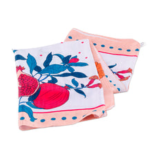 Load image into Gallery viewer, Hand-Woven 100% Silk Scarf with Pomegranate & Floral Motifs - Pomegranate Magic | NOVICA