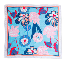 Load image into Gallery viewer, Hand-Woven 100% Silk Square Scarf with Floral & Leaf Motifs - Modern Garden | NOVICA