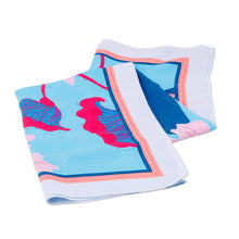 Load image into Gallery viewer, Hand-Woven 100% Silk Square Scarf with Floral & Leaf Motifs - Modern Garden | NOVICA