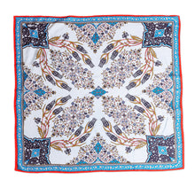 Load image into Gallery viewer, Hand-Woven 100% Silk Vine and Floral-Themed Square Scarf - Chic Patterns | NOVICA