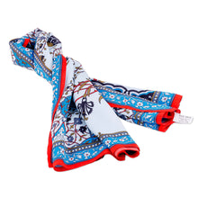 Load image into Gallery viewer, Hand-Woven 100% Silk Vine and Floral-Themed Square Scarf - Chic Patterns | NOVICA
