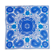 Load image into Gallery viewer, Hand-Woven 100% Silk Blue Paisley-Themed Handkerchief - Blue Paisley | NOVICA