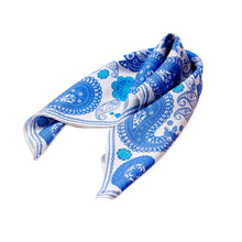Load image into Gallery viewer, Hand-Woven 100% Silk Blue Paisley-Themed Handkerchief - Blue Paisley | NOVICA