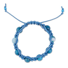 Load image into Gallery viewer, Blue Chalcedony Beaded Macrame Shambhala Style Bracelet - Shambhala Sky | NOVICA