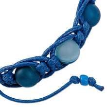 Load image into Gallery viewer, Blue Chalcedony Beaded Macrame Shambhala Style Bracelet - Shambhala Sky | NOVICA