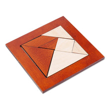 Load image into Gallery viewer, Walnut Wood Tangram Puzzle Handcrafted in Uzbekistan - Brain Riddle | NOVICA