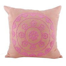 Load image into Gallery viewer, Hand-Embroidered Suzani Cotton Blend Mandala Cushion Cover - Bright Mandala | NOVICA