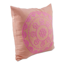 Load image into Gallery viewer, Hand-Embroidered Suzani Cotton Blend Mandala Cushion Cover - Bright Mandala | NOVICA