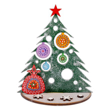 Load image into Gallery viewer, Handcrafted Pomegranate Pine Tree Walnut Wood Home Accent - Magical Pine | NOVICA