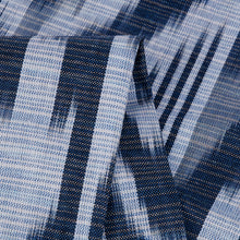 Load image into Gallery viewer, Handcrafted Ikat Patterned Blue Fringed Cotton Scarf - Blue Wish | NOVICA