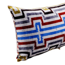 Load image into Gallery viewer, Handcrafted Geometric Patterned Bakhmal Silk Cushion Cover - Geometric Manor | NOVICA