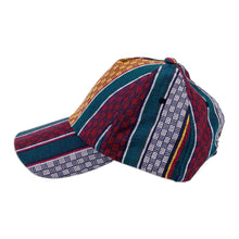 Load image into Gallery viewer, Handmade Janda Patterned Multicolor Cotton Baseball Cap - Intrepid Royal | NOVICA