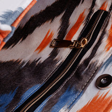 Load image into Gallery viewer, Handcrafted Orange and Blue Ikat Cotton Handle Bag (Large) - Orange Universes | NOVICA