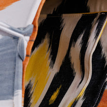 Load image into Gallery viewer, Handcrafted Orange and Blue Ikat Cotton Handle Bag (Small) - Orange Universes | NOVICA