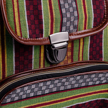 Load image into Gallery viewer, Adjustable Striped Green and Red Janda Cotton Backpack - Natural Traveler | NOVICA