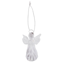 Load image into Gallery viewer, Handblown Crystal-Clear Angel Glass Ornament from Uzbekistan - Angelic Blessing | NOVICA