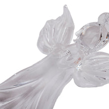 Load image into Gallery viewer, Handblown Crystal-Clear Angel Glass Ornament from Uzbekistan - Angelic Blessing | NOVICA
