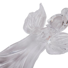 Load image into Gallery viewer, Handblown Crystal-Clear Angel Glass Ornament from Uzbekistan - Angelic Blessing | NOVICA