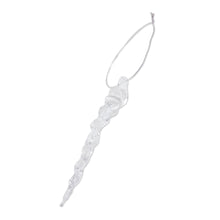 Load image into Gallery viewer, Pair of Handblown Clear Icicle Glass Ornaments - Winter Magic | NOVICA
