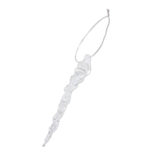 Load image into Gallery viewer, Pair of Handblown Clear Icicle Glass Ornaments - Winter Magic | NOVICA