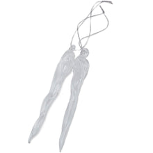 Load image into Gallery viewer, Pair of Handblown Icicle Glass Ornaments from Uzbekistan - Frozen Charm | NOVICA