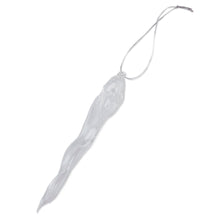 Load image into Gallery viewer, Pair of Handblown Icicle Glass Ornaments from Uzbekistan - Frozen Charm | NOVICA
