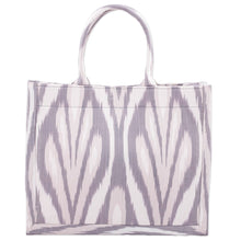 Load image into Gallery viewer, Handmade Grey and White Ikat Patterned Cotton Tote Bag - Splendorous Grey | NOVICA