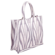 Load image into Gallery viewer, Handmade Grey and White Ikat Patterned Cotton Tote Bag - Splendorous Grey | NOVICA