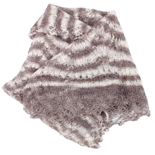 Load image into Gallery viewer, Handwoven Striped Soft Black and White Cashmere Wool Scarf - Regal Pleasure | NOVICA