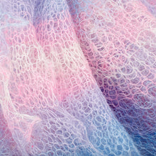 Load image into Gallery viewer, Handwoven Striped 100% Cashmere Wool Scarf in Pink and Blue - Ethereal Whispers | NOVICA