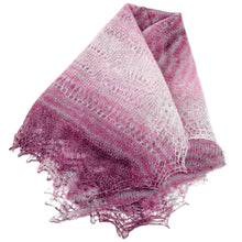 Load image into Gallery viewer, Handwoven Soft 100% Cashmere Wool Scarf in Fuchsia and White - Lilac Luxury | NOVICA