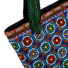 Load image into Gallery viewer, Floral Mosaic-Themed Iroki Embroidered Tote Bag - Blooming Days | NOVICA