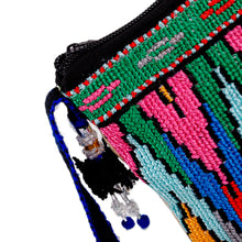 Load image into Gallery viewer, Geometric-Patterned Colorful Iroki Embroidered Sling Bag - Sweet Frequencies | NOVICA