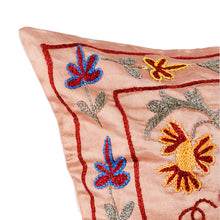 Load image into Gallery viewer, Traditional Peacock-Themed Embroidered Silk Pillow Sham - Noble Glory | NOVICA