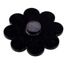 Load image into Gallery viewer, Lacquered Hand-Painted Papier Mache Blue Flower Magnet - Blue Flower | NOVICA