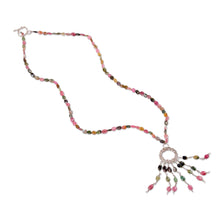 Load image into Gallery viewer, Natural Tourmaline Beaded Waterfall Necklace from Uzbekistan - Creative Soul | NOVICA