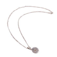 Load image into Gallery viewer, Baroque-Inspired Oval Sterling Silver Pendant Necklace - Medal of Eminence | NOVICA