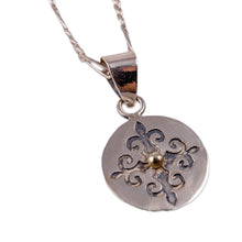 Load image into Gallery viewer, Baroque-Inspired Oval Sterling Silver Pendant Necklace - Medal of Eminence | NOVICA