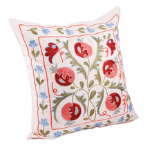 Load image into Gallery viewer, Green, Red and Blue Embroidered Cotton Pillow Sham - Bewitched Forest | NOVICA
