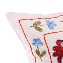 Load image into Gallery viewer, Green, Red and Blue Embroidered Cotton Pillow Sham - Bewitched Forest | NOVICA