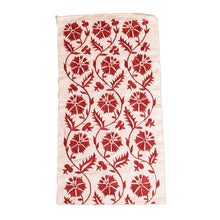 Load image into Gallery viewer, Traditional Embroidered Red Cotton and Viscose Table Runner - Romantic Treat | NOVICA