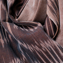 Load image into Gallery viewer, Brown Fringed Cotton Ikat Scarf Hand-Woven in Uzbekistan - Refined Elegance | NOVICA