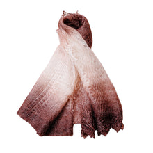 Load image into Gallery viewer, Handwoven Soft 100% Cashmere Wool Scarf in Brown and White - Earth's Act | NOVICA