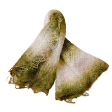 Load image into Gallery viewer, Handwoven Soft 100% Cashmere Wool Scarf in Green and White - Nature's Act | NOVICA