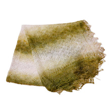Load image into Gallery viewer, Handwoven Soft 100% Cashmere Wool Scarf in Green and White - Nature's Act | NOVICA