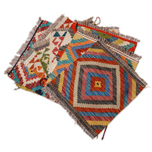 Load image into Gallery viewer, Geometric Patterned Assorted 100% Wool Area Rug (1.5x1.5) - Ancient Lands | NOVICA