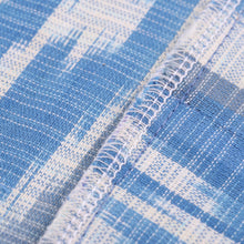 Load image into Gallery viewer, Handwoven Ikat Cotton Robe in Blue White and Grey Hues - Samarkand Days | NOVICA